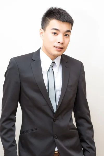 Fiatal Intelligens Látszó Ázsiai Professzionális Üzleti Ember Egy Elszigetelt Fehér — Stock Fotó