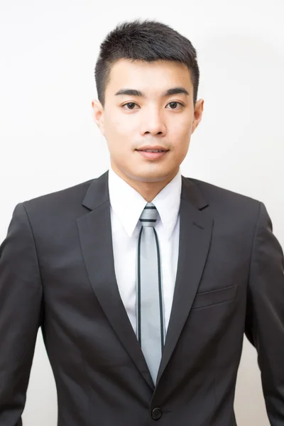 Ασιατικές Όμορφος Έξυπνες Επιχειρηματικές Νέος Άνθρωπος Στο Περιποιημένο Μαύρο Κοστούμι — Φωτογραφία Αρχείου