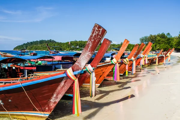 Langschwanz Fischerei Und Reisebootpark Sandstrand Ruderboot Aus Holz Auf Lipe — Stockfoto