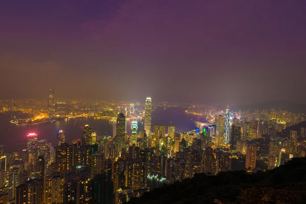 Hong Kong Chiny Oct 2015 Hongkong Cityscape Widok Victoria Peak — Zdjęcie stockowe