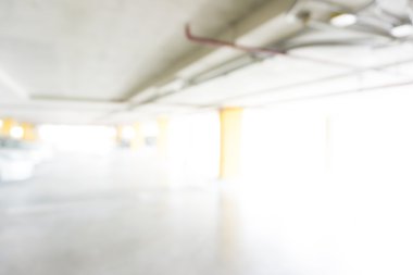 Bulanık arabalar bokeh ışık arka plan ile otopark