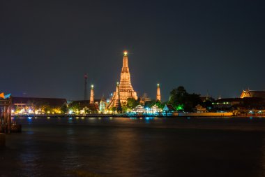 Gece vakti, Bangkok, Tayland, Thailand, WAT Arun. Şafak Tapınağı