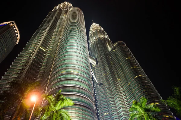 Ночной Вид Здание Petronas Kuala Lumper — стоковое фото