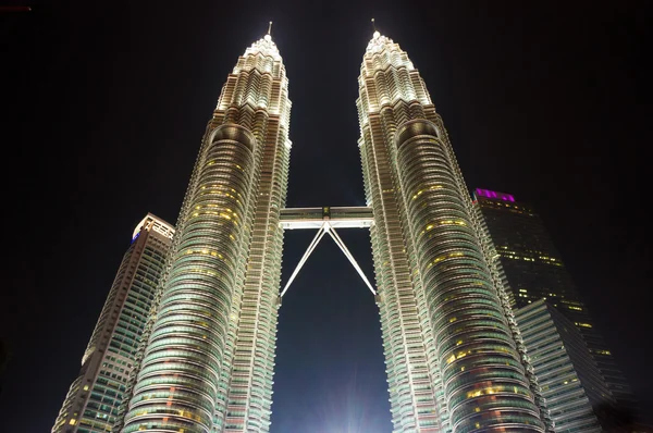 Ночной Вид Здание Petronas Kuala Lumper — стоковое фото