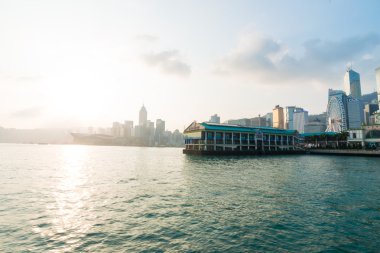 Hong Kong, Çin: 23 Ekim 2015 Hongkong Cityscape Victoria Limanı, Hongkong iş merkezi bölgesi, Hong Kong, Çin