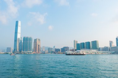 Hong Kong, Çin: 23 Ekim 2015 Hongkong Cityscape Victoria Limanı, Hongkong iş merkezi bölgesi, Hong Kong, Çin