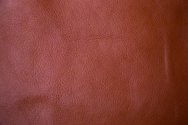 Genuine brown textured cow leather background — Stock Photo, Image