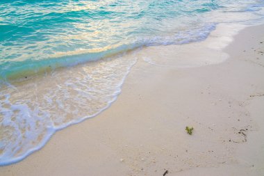 Okyanus dalgaları ve kum plaj arka plan