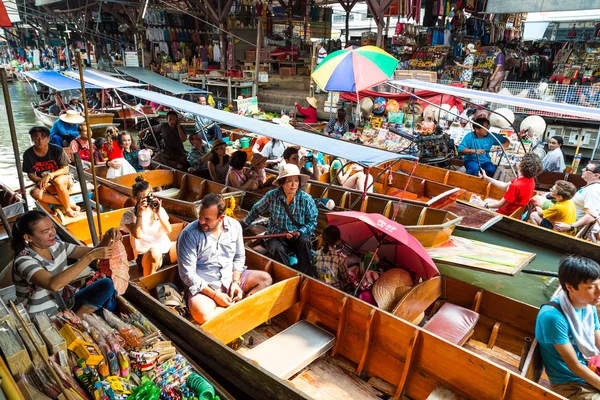 Ratchaburi Thailand March Damnoen Saduak Floating Market Března 2016 Thajsku — Stock fotografie