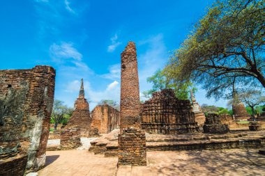 WAT Prasrisanphet, Ayuthaya geçmiş park mavi gökyüzü