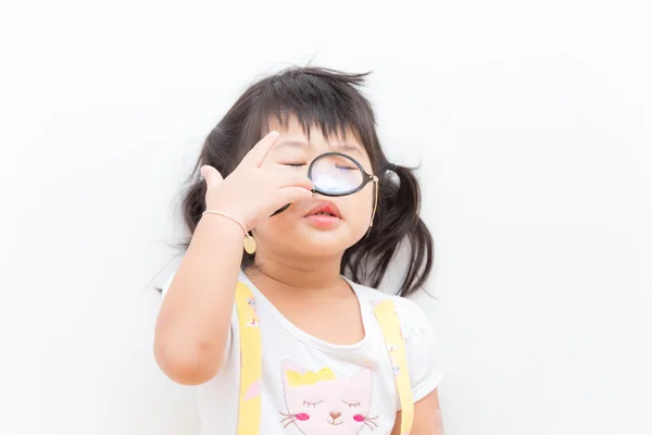 Beautiful asian happy girl wearing glasses — Stock Photo, Image