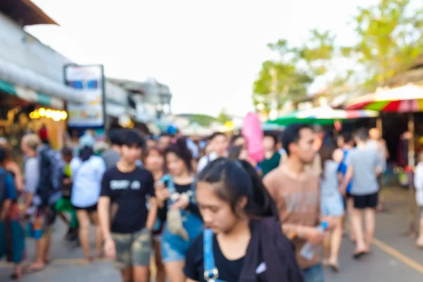Abstraktní Rozmazané Turistické Nakupování Chatuchak Trhu Venkovní Bangkok Thajsko — Stock fotografie