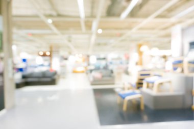 Mobilya marketi geçmişi, iş geçmişi olan bulanık bir süpermarket.