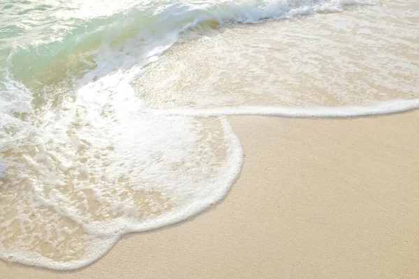 Ola Mar Sobre Arena Blanca Playa Verano Vacaciones Fondo — Foto de Stock