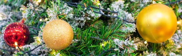 Christmas Ball Ornament Decorate Pine Tree Xmas Happy New Year — Stock Photo, Image