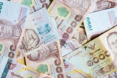 1000 TL Tay baht 'lık arka plan. Yakın plan, işletme finansmanı.