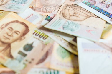 1000 TL Tay baht 'lık arka plan. Yakın plan, işletme finansmanı.