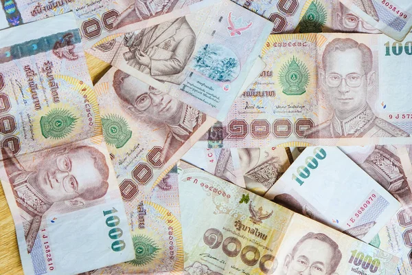 泰国泡浴价值业务概念旧式钞票的背景 — 图库照片