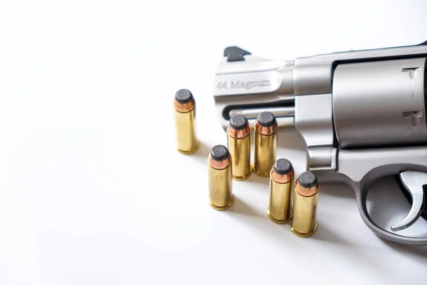 Revólver Magnum Pistola Ruedas Con Chaqueta Bala Punta Blanda Sobre — Foto de Stock