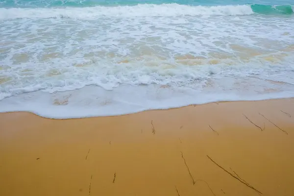 Tengeri Hullám Strand Fehér Homok Másolás Tér Természet Táj — Stock Fotó