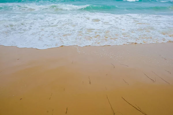 Tengeri Hullám Strand Fehér Homok Másolás Tér Természet Táj — Stock Fotó