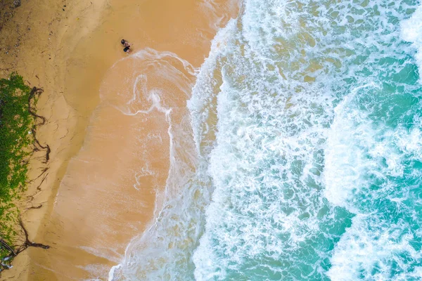 Fondo Costa Dalla Vista Aerea Superiore Sfondo Acqua Turchese Dalla — Foto Stock