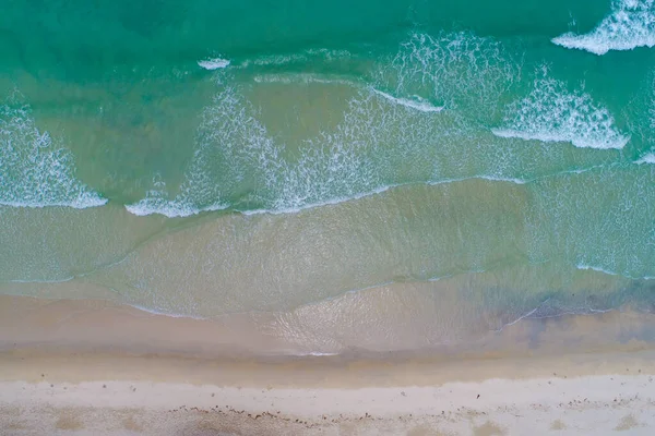 Vue Aérienne Drone Blanc Plage Sable Vague Concept Vacances Koh — Photo