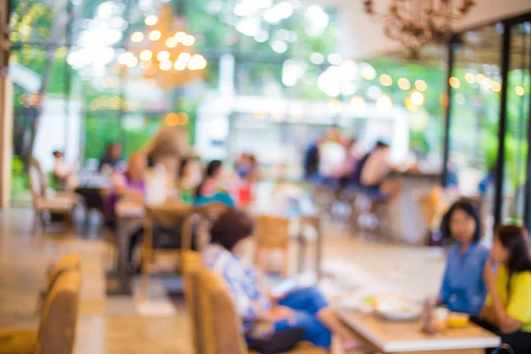 Cafetería Borrosa Abstracta Con Grupo Personas Sentadas Cafetería Vintage Tonificado — Foto de Stock