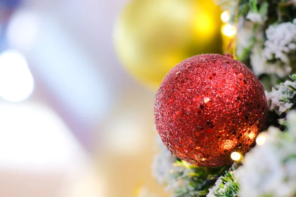 Röd Lyx Jul Boll Tall Gren Xmas Festival — Stockfoto