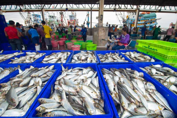 Samut Sakhon, Tayland-7 Kasım 2020: Samutsakhon, Tayland 'da covid-19 salgını sırasında Mahachai Market' ten taze deniz ürünleri almak için koruyucu maskeler takan insanlar.