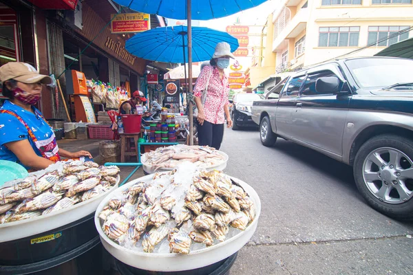 Samut Sakhon Thailand November 2020 Mensen Die Beschermende Gezichtsmaskers Dragen — Stockfoto