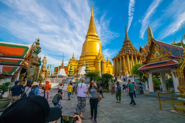 Bangkok Tailandia Enero 2019 Los Turistas Que Visitan Templo Del —  Fotos de Stock