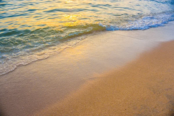Zee Golf Strand Zonsondergang Licht Natuur Landschap — Stockfoto