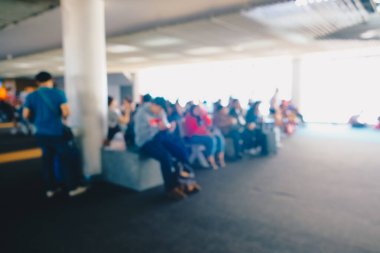 Bulanık insanlar havaalanı taşıma geçmişinde seyahat grubu