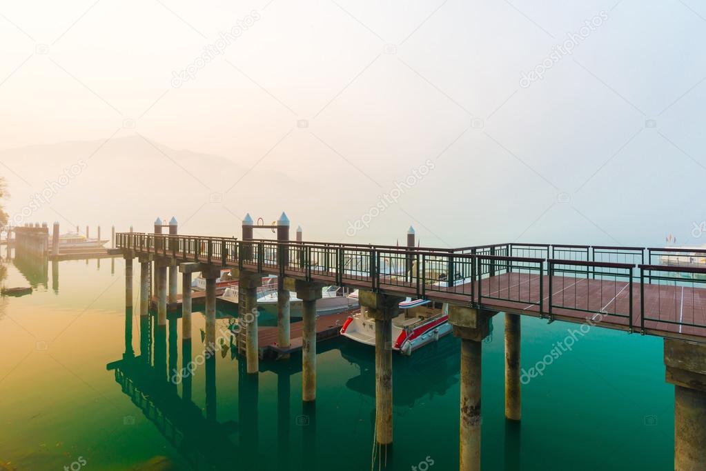 Landscape of Sun Moon Lake pier