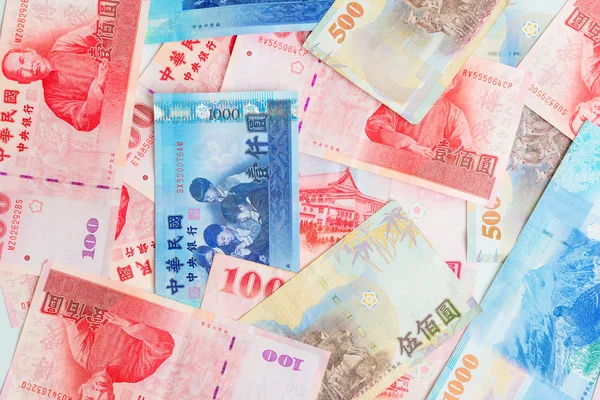 Предпосылки / контекст New Taiwan Dollar 1000, 500 and 100 — стоковое фото