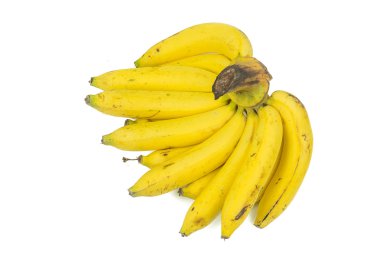 Beyaz arkaplanda izole edilmiş muz sürüsü