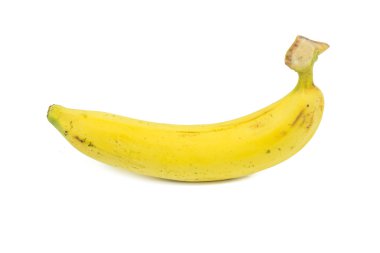 Bir muz kapatın. Beyaz izole.
