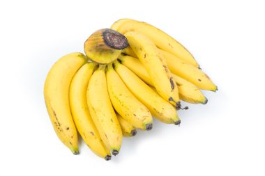 Beyaz arkaplanda izole edilmiş muz sürüsü