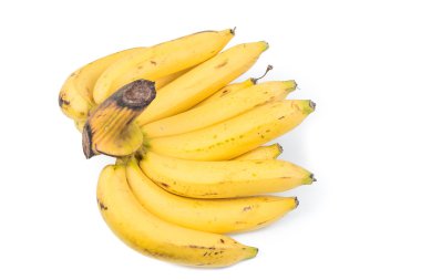 Beyaz arkaplanda izole edilmiş muz sürüsü