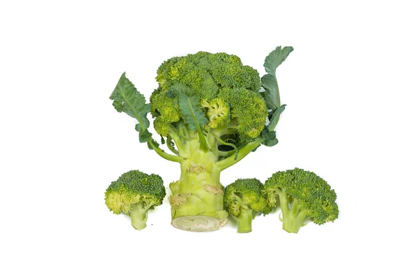 Pezzi di broccoli freschi, crudi e verdi . — Foto Stock