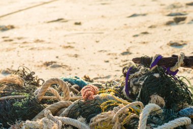 Eski arka plan dizeleri halatlar ve Balık ağı 