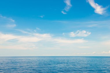 Bulutlu gökyüzü ve deniz yaz sahne