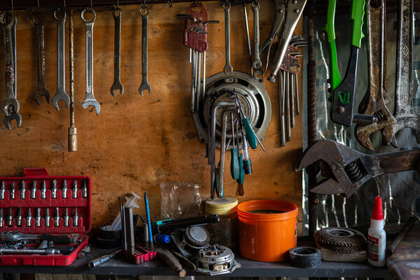 Mechanical DIY house tool on wood board stationery machine
