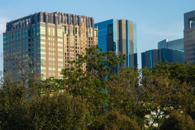 Bangkok Tayland 'daki yeşil şehir parkı inşaatı