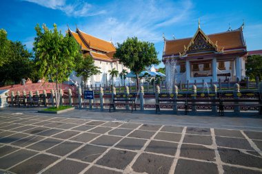 Mermer Budist tapınağı. Gün batımı. Gün batımı.