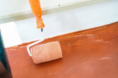 Yuvarlak kahverengi renkli ev boyası arkaplanı yenile