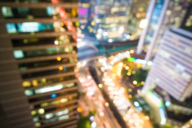 Bangkok şehir manzarası trafik manzaraya bulanıklık