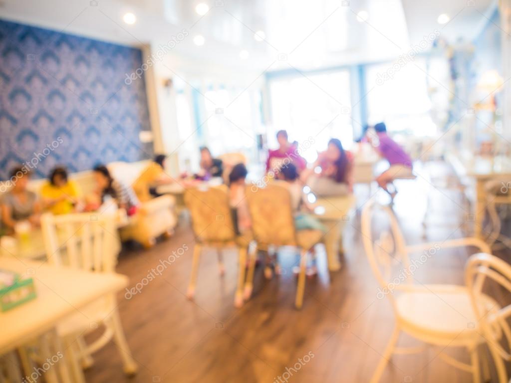 Coffee shop with people blur background