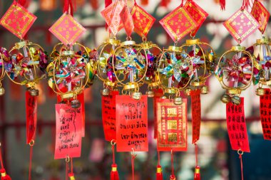 Tapınak Çince şanslı kart ayrıntısı